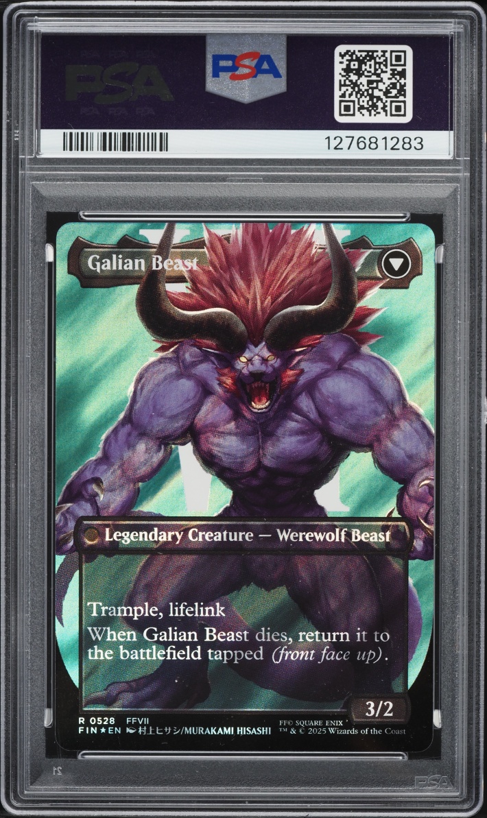 2025 Magic The Gathering MTG Final Fantasy Borderless Surge Foil Vincent Galian Beast PSA 10