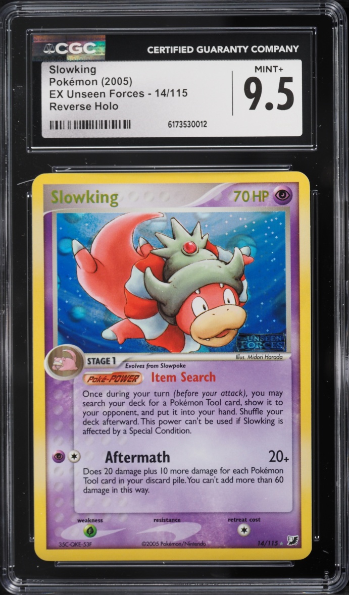 2005 Pokemon EX Unseen Forces Reverse Holo Slowking #14 CGC 9.5 MINT+