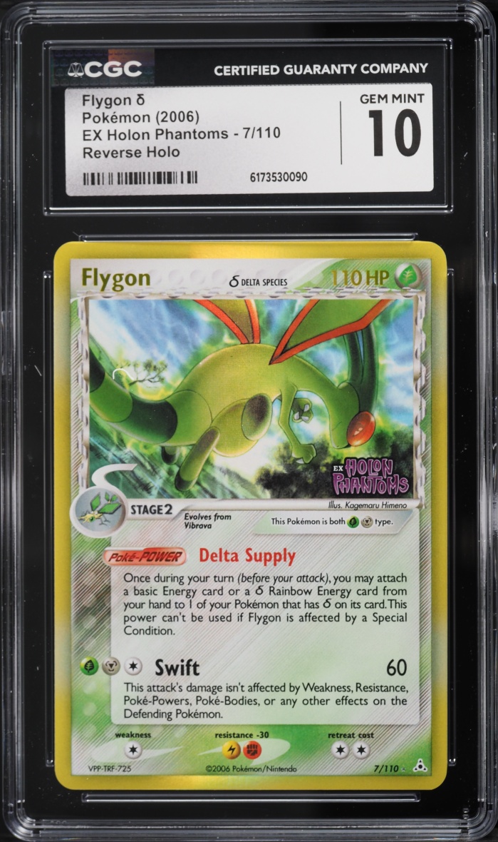 2006 Pokemon EX Holon Phantoms Reverse Holo Flygon #7 CGC 10 GEM MINT