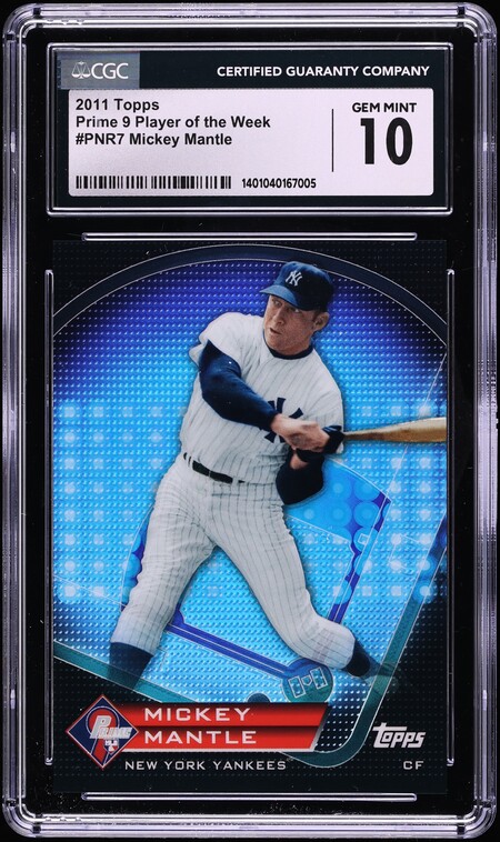 2011 Topps Prime 9 Player Of The Week Mickey Mantle #PNR7 CGC 10 GEM MINT