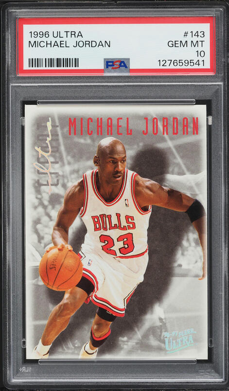 1996 Topps NBA Stars Finest Michael Jordan #124 PSA 9 MINT on