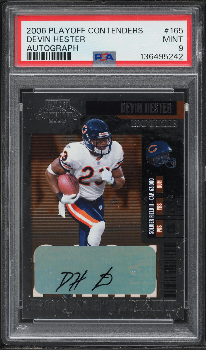2006 Playoff Contenders Devin Hester ROOKIE AUTO #165 PSA 9 MINT