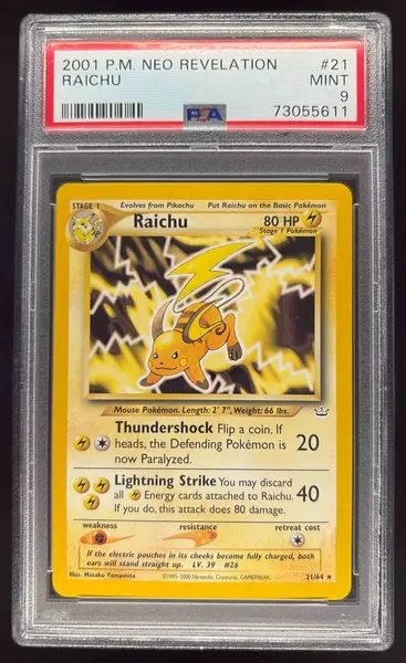 2001 Pokemon Neo Revelation #21/64 Raichu PSA 9