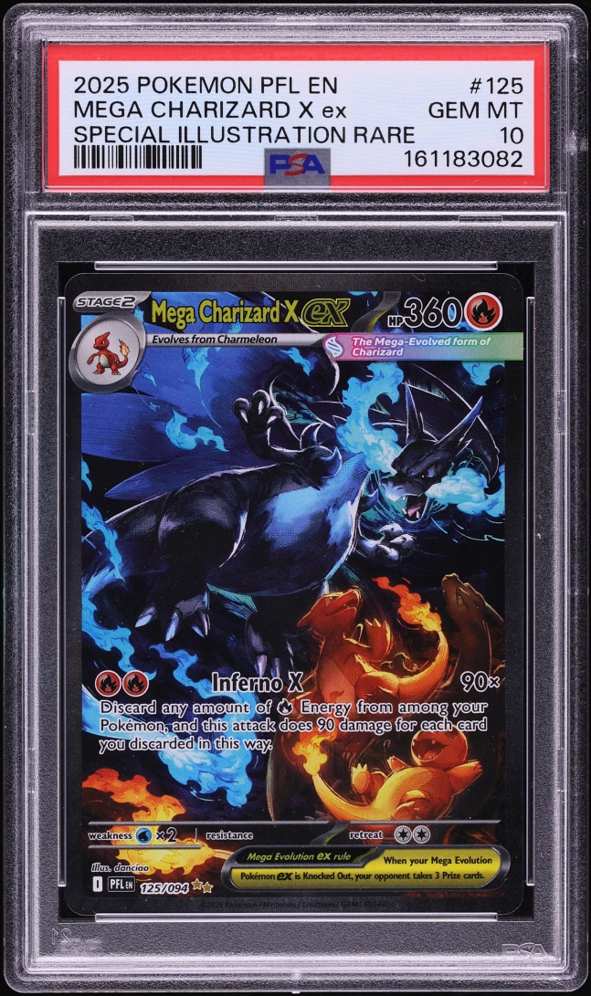 2025 Pokemon Mega Evolution Phantasmal Flames SIR Mega Charizard X ex #125 PSA 10 GEM MINT
