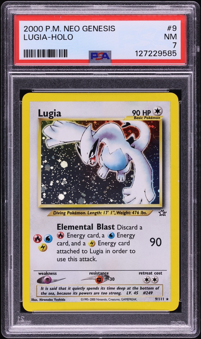 2000 Pokemon Neo Genesis Holo Lugia #9 PSA 7 NRMT