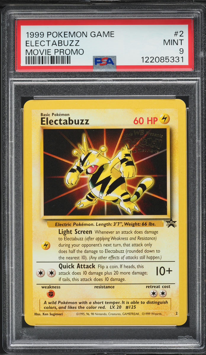 1999 Pokemon Movie Black Star Promo Electabuzz #2 PSA 9 MINT