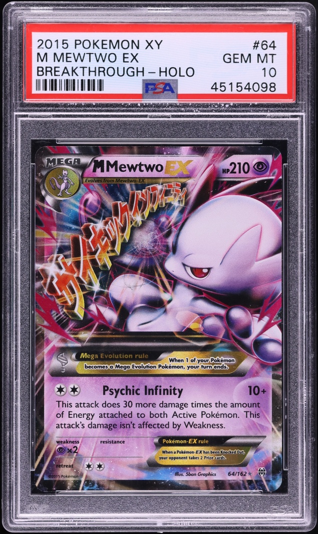 2015 Pokemon XY BREAKthrough Holo M Mewtwo EX #64 PSA 10 GEM MINT