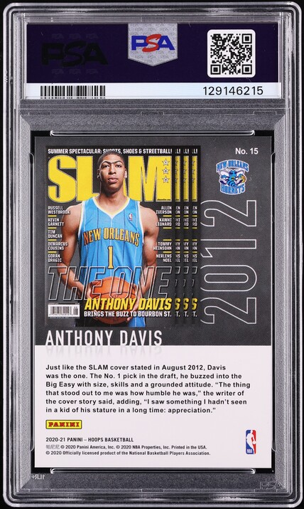 2020 Hoops Slam Green Explosion Anthony Davis /89 #15 PSA 9 MINT - Photo 2