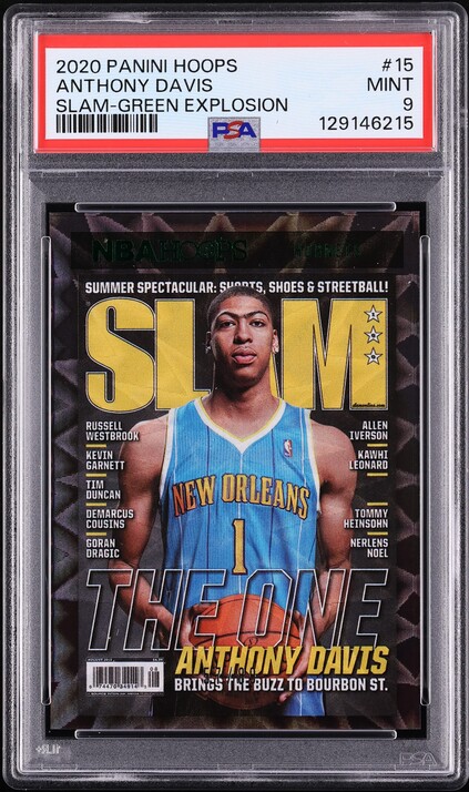 2020 Hoops Slam Green Explosion Anthony Davis /89 #15 PSA 9 MINT - Photo 1