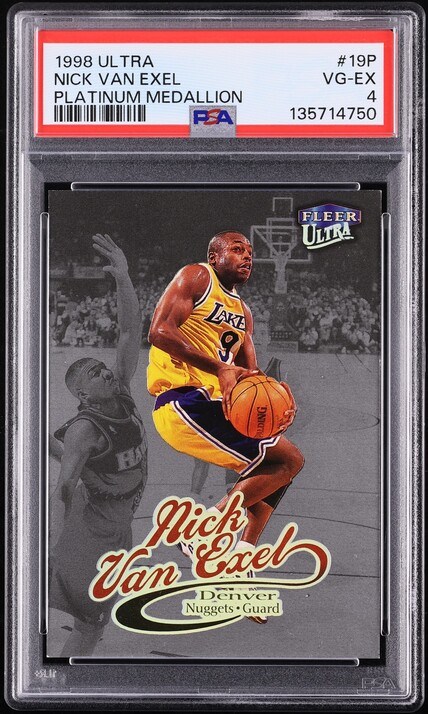 1998 Ultra Platinum Medallion Nick Van Exel /99 #19P PSA 4 VGEX - Photo 1