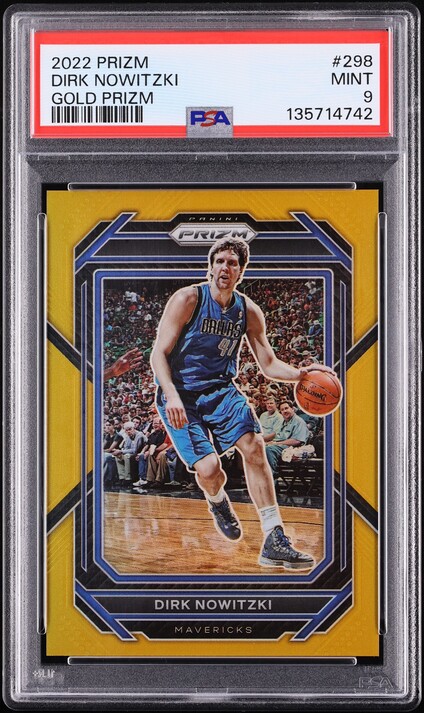 2022 Panini Prizm Gold Dirk Nowitzki /10 #298 PSA 9 MINT - Photo 1
