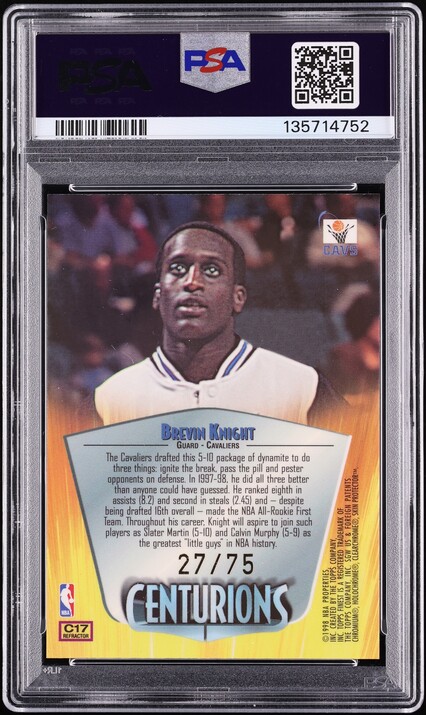 1998 Finest Centurions Refractor Brevin Knight /75 #C17 PSA 7 NRMT - Photo 2