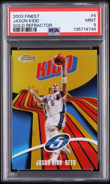 2003 Finest Gold Refractor Jason Kidd /25 #5 PSA 9 MINT - Photo 1