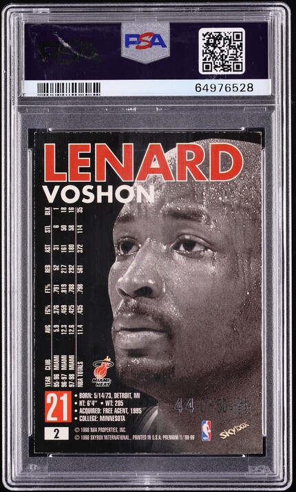 1998 Skybox Premium Star Rubies Voshon Lenard /50 #2 PSA 7 NRMT - Photo 2