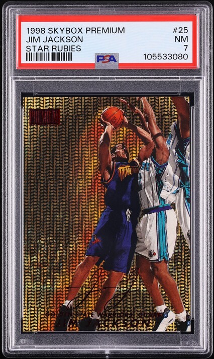 1998 Skybox Premium Star Rubies Jim Jackson /50 #25 PSA 7 NRMT - Photo 1