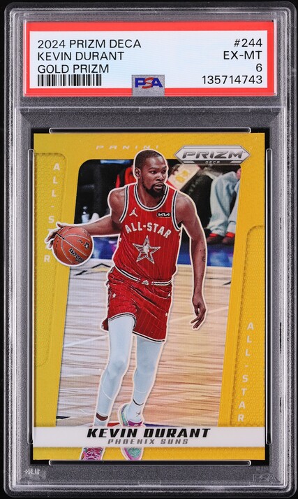 2024 Panini Prizm Deca Gold Kevin Durant /10 #244 PSA 6 EXMT - Photo 1
