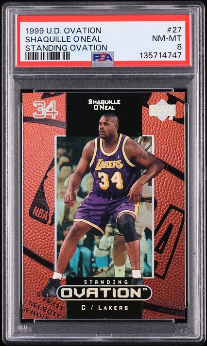 1999 Upper Deck Standing Ovation Shaquille O'Neal /50 #27 PSA 8 NM-MT - Photo 1