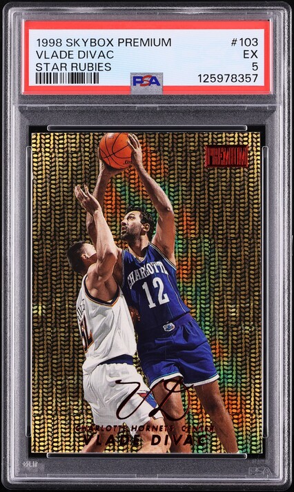 1998 Skybox Premium Star Rubies Vlade Divac /50 #103 PSA 5 EX - Photo 1