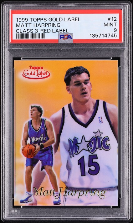 1999 Topps Gold Label Class 3 Red Matt Harpring /25 #12 PSA 9 MINT - Photo 1