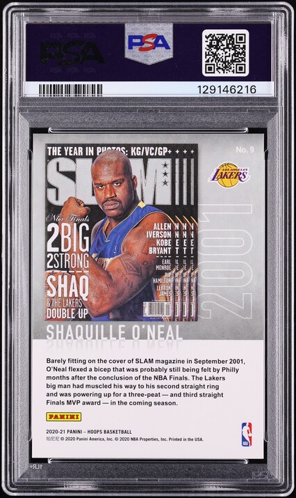 2020 Hoops Slam Green Explosion Shaquille O'Neal /89 #9 PSA 9 MINT - Photo 2