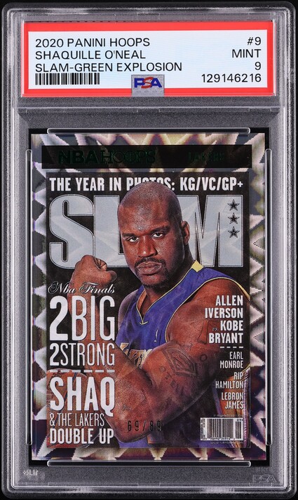 2020 Hoops Slam Green Explosion Shaquille O'Neal /89 #9 PSA 9 MINT - Photo 1