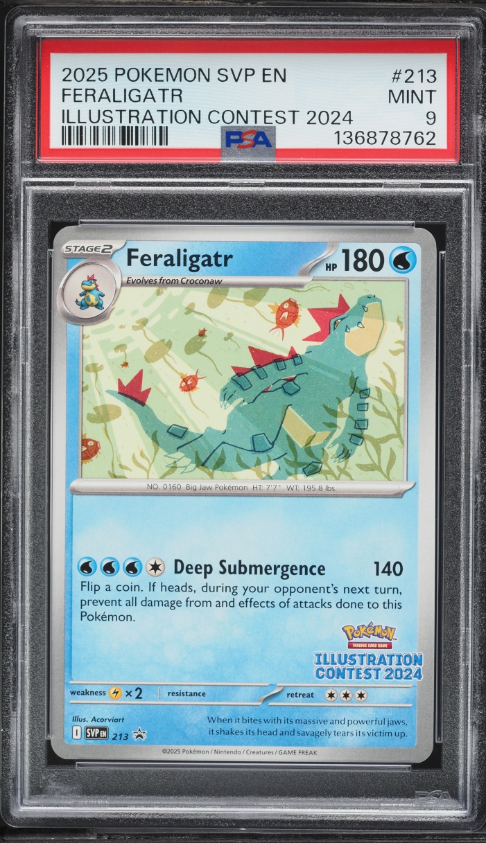 2025 Pokemon Scarlet & Violet Promo Illustration Contest Feraligatr #213 PSA 9 MINT