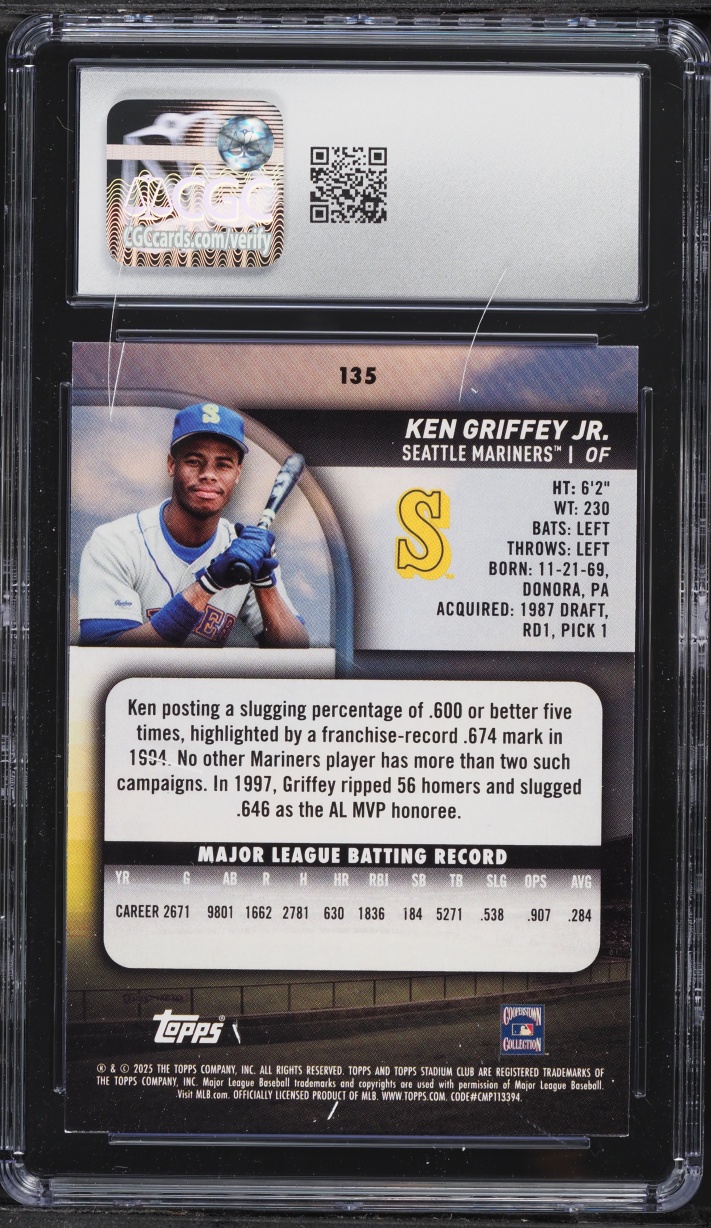 2025 Stadium Club Ken Griffey Jr. #135 CGC 9 MINT