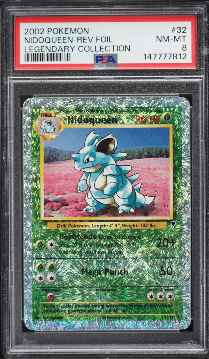 2002 Pokemon Legendary Collection Reverse Holo Nidoqueen #32 PSA 8 NM-MT