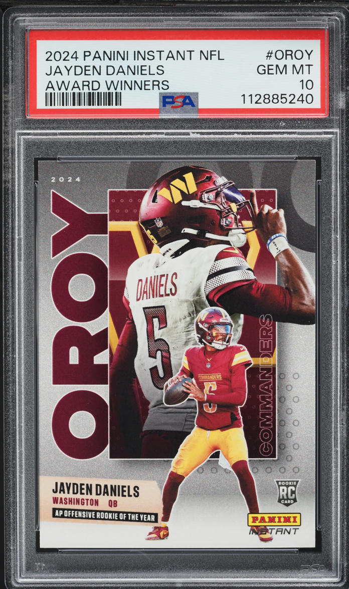 2024 Panini Instant NFL Award Winners Jayden Daniels ROOKIE /10479 #AW-OROY PSA 10 GEM MINT
