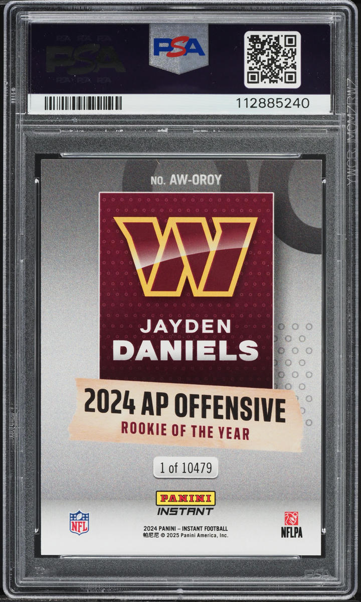 2024 Panini Instant NFL Award Winners Jayden Daniels ROOKIE /10479 #AW-OROY PSA 10 GEM MINT