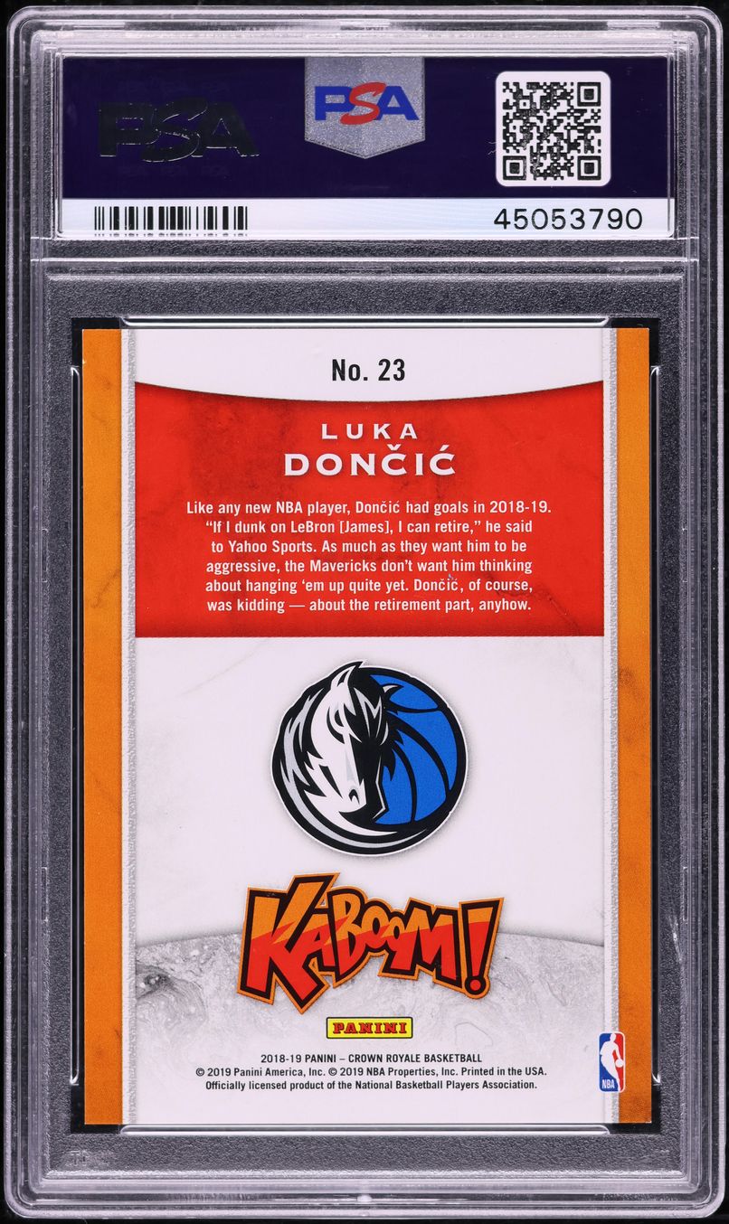 2018 Crown Royale Kaboom! Luka Doncic ROOKIE #23 PSA 10 GEM MINT