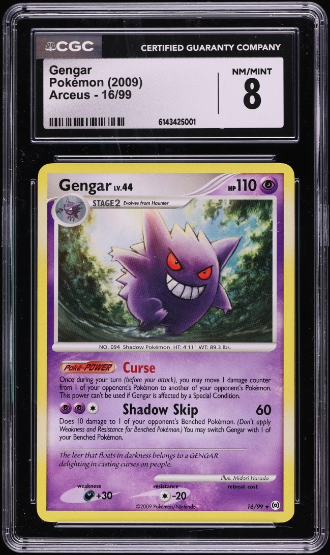 2009 Pokemon Platinum Arceus Gengar #16 CGC 8 NM-MT