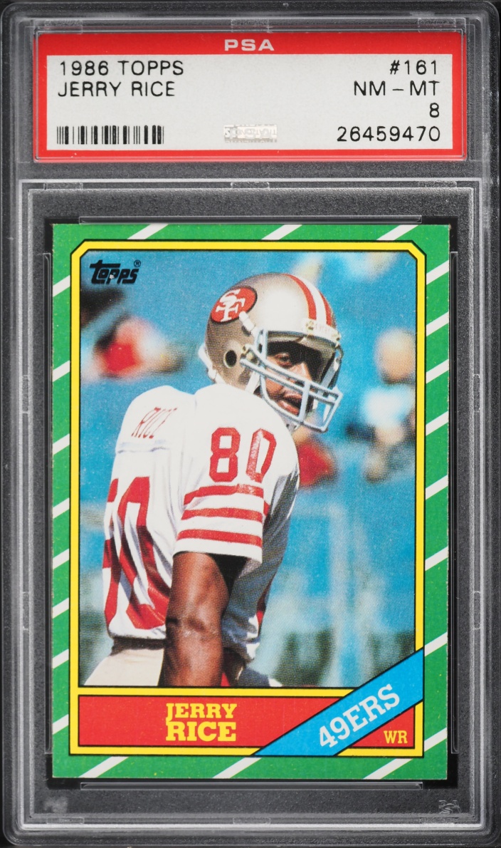 1986 Topps Football Jerry Rice ROOKIE #161 PSA 8 NM-MT