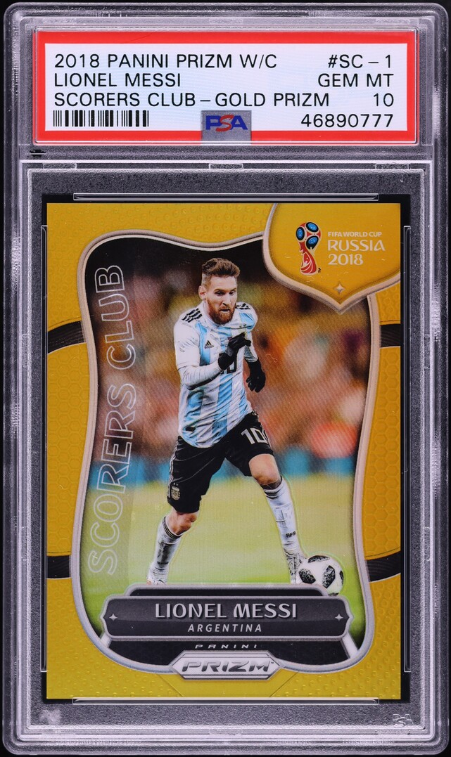 2018 Panini Prizm World Cup Scorers Club Gold Lionel Messi /10 #SC