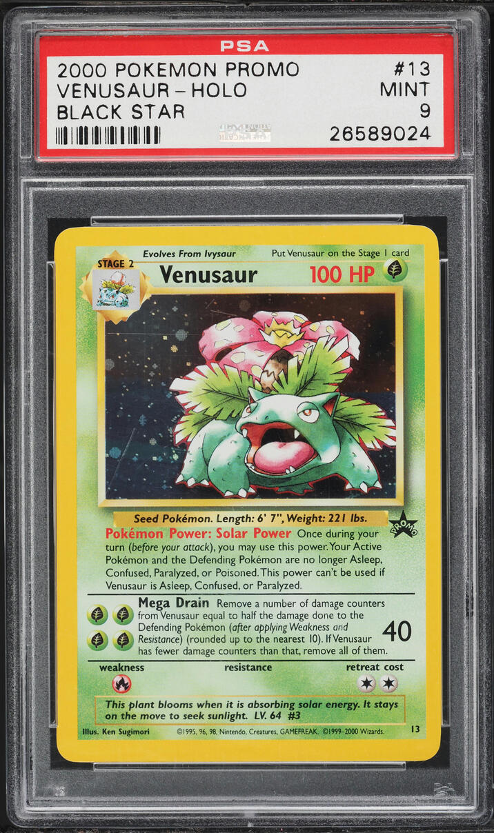 2000 Pokemon Black Star Promo Holo Venusaur #13 PSA 9 MINT