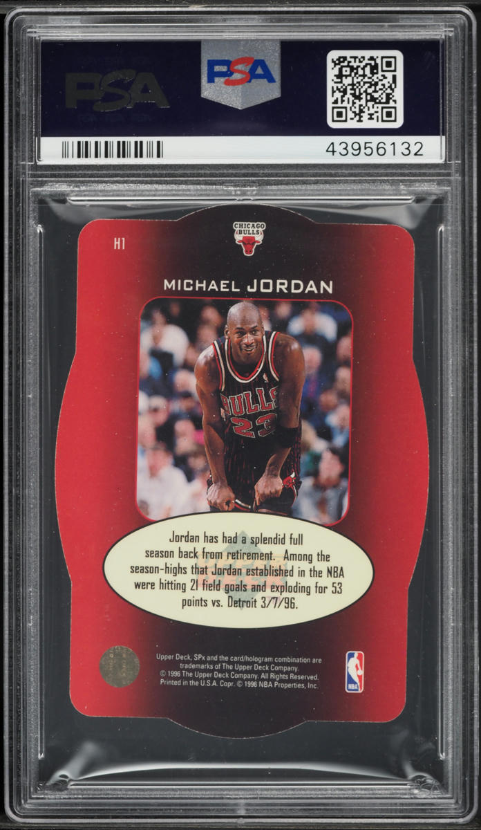 1996 SPx Holoview Heroes Die-Cut Michael Jordan #H1 PSA 10 GEM MINT