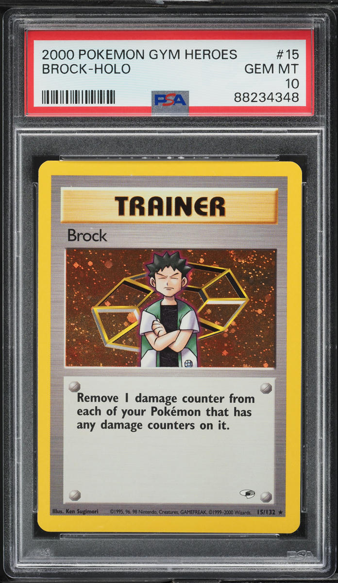 2000 Pokemon Gym Heroes Holo Brock #15 PSA 10 GEM MINT