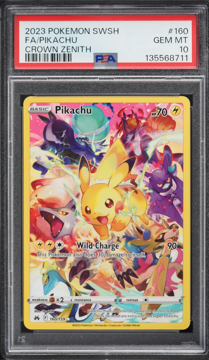 2023 Pokemon Sword & Shield Crown Zenith SEC Pikachu #160 PSA 10 GEM MINT