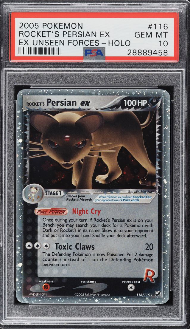 2005 Pokemon EX Unseen Forces Holo Rocket's Persian EX #116 PSA 10 GEM MINT