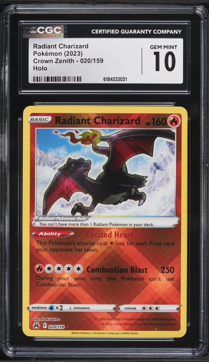 2023 #20 Radiant Charizard CGC 10 Pokemon Sword & Shield Crown Zenith Holo