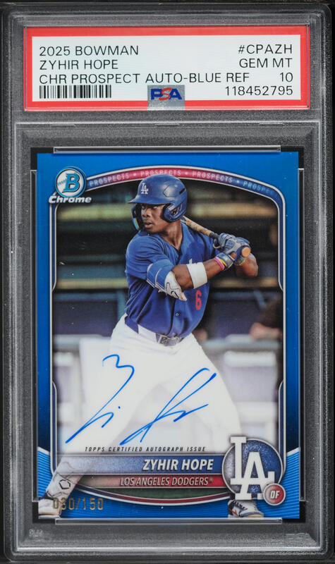 2025 Bowman Chrome Red Xfractor Zyhir Hope PROSPECT AUTO DNA 10 /5