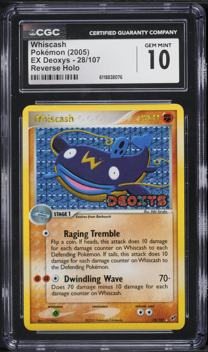 2005 Pokemon EX Deoxys Reverse Holo Whiscash #28 CGC 10 GEM MINT