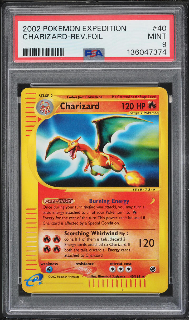2002 Pokemon Expedition Reverse Foil Charizard #40 PSA 9 MINT