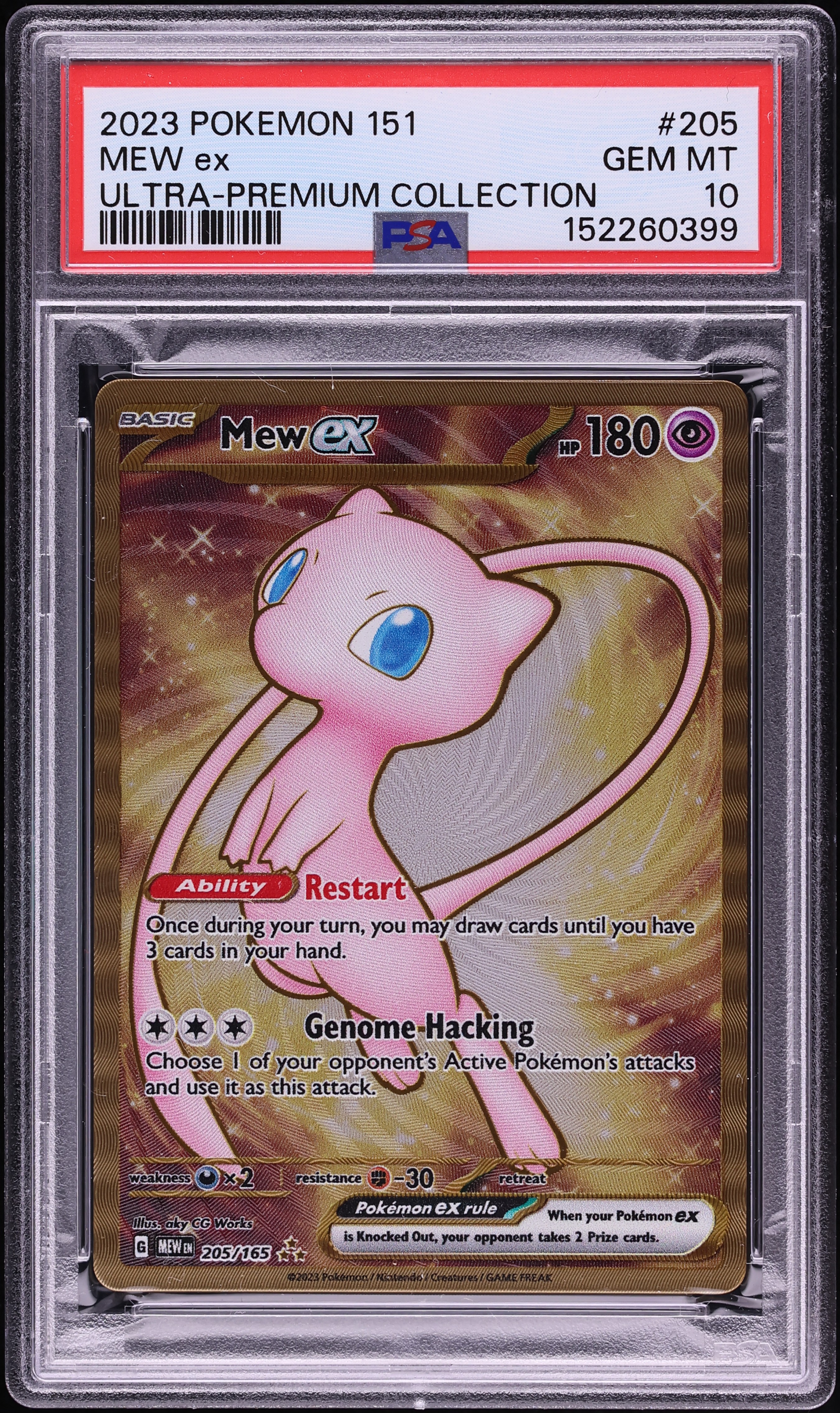 2023 Pokemon Scarlet & Violet 151 Ultra Premium Gold Rare Mew ex #205 PSA 10 GEM MINT