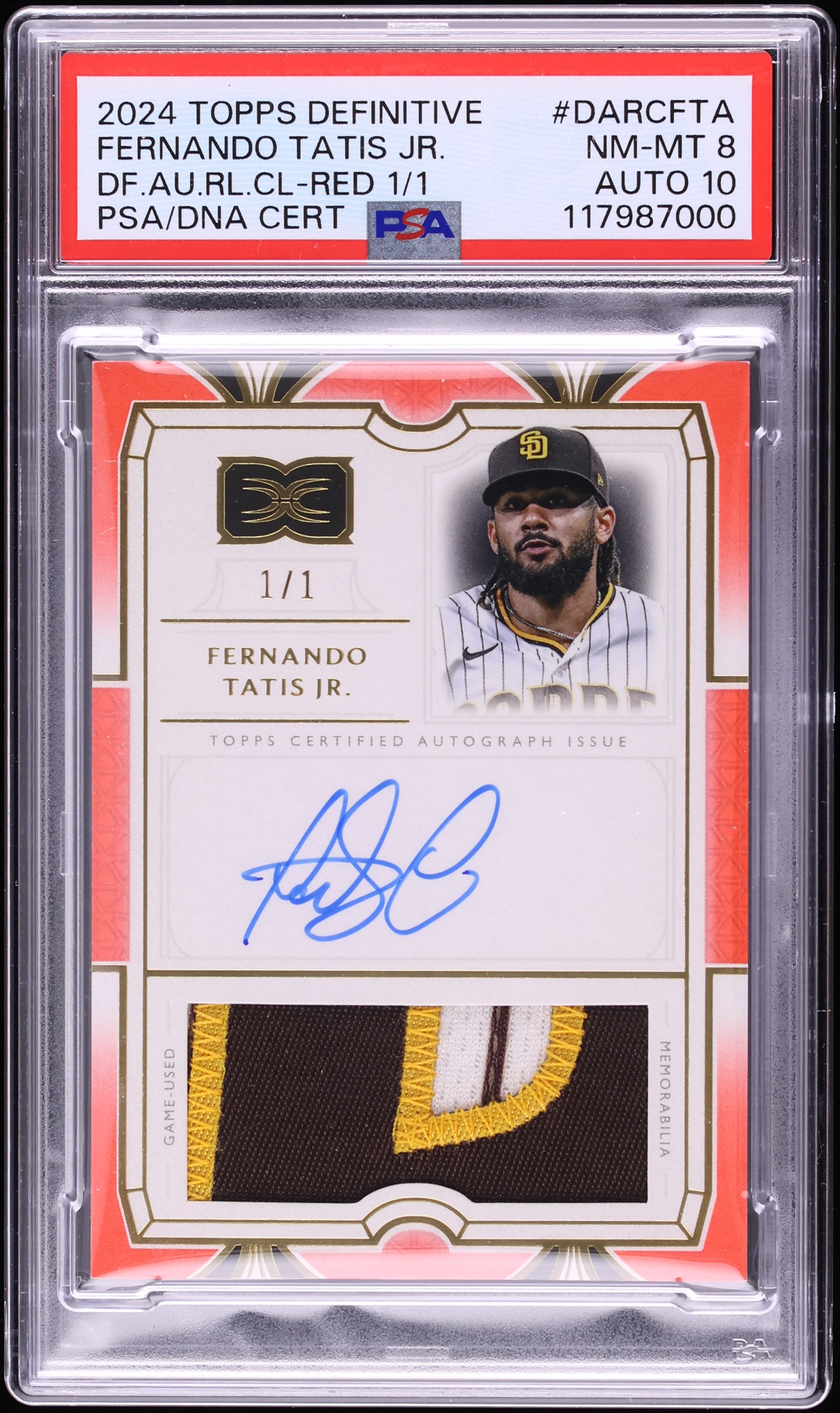 2024 Topps Definitive Red Fernando Tatis Jr. PATCH AUTO DNA