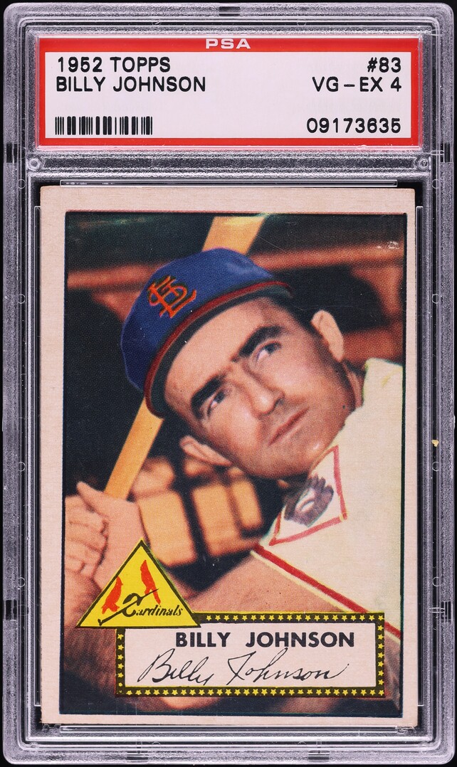 1952 Topps Billy Johnson #83 PSA 4 VGEX