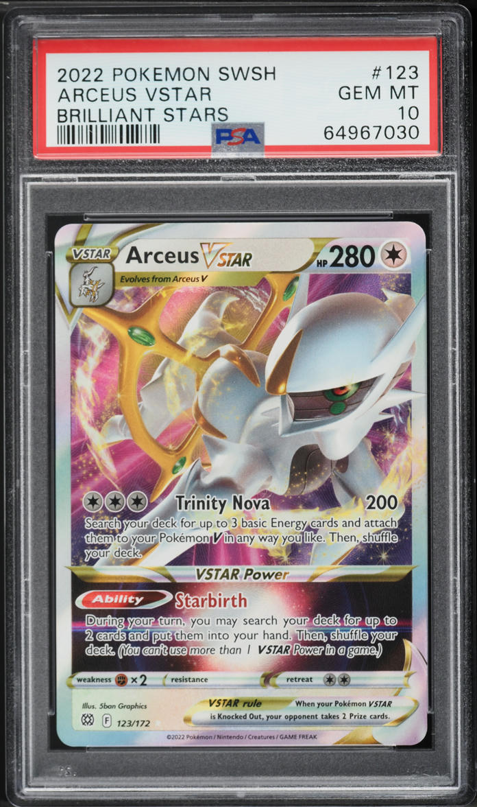 2022 Pokemon Sword & Shield Brilliant Stars Holo Arceus VSTAR #123 PSA 10 GEM MINT