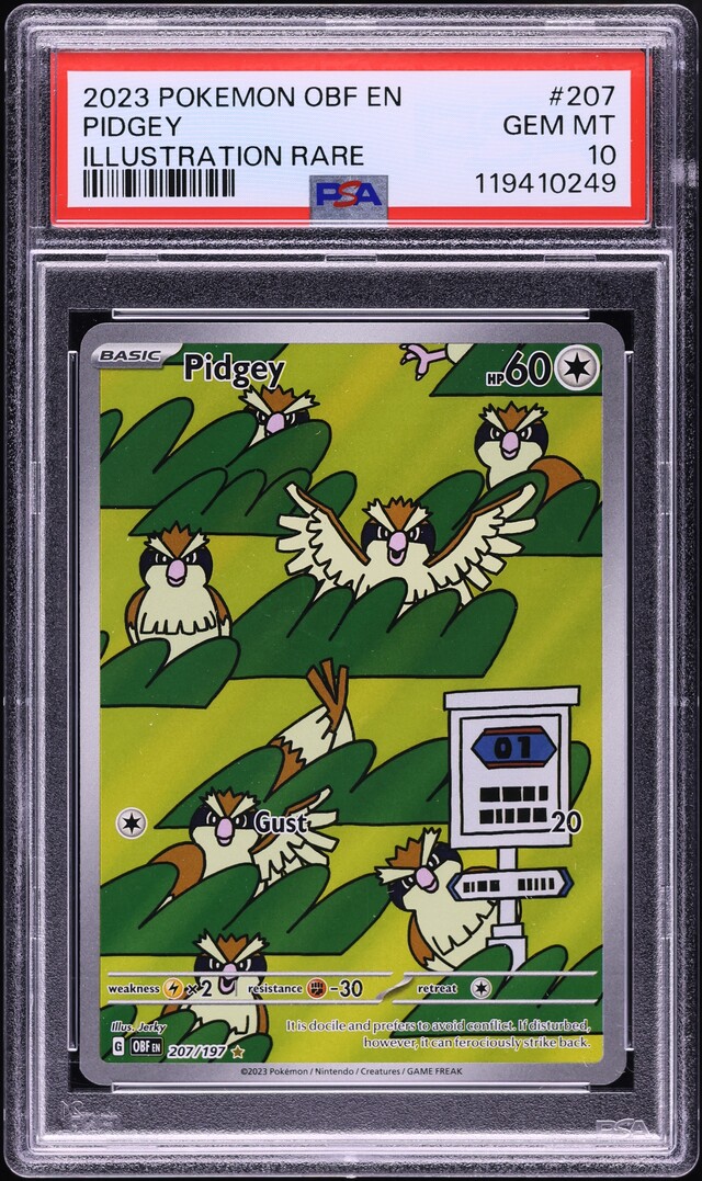 2023 Pokemon Scarlet & Violet Obsidian Flames IR Pidgey #207 PSA 10 GEM MINT
