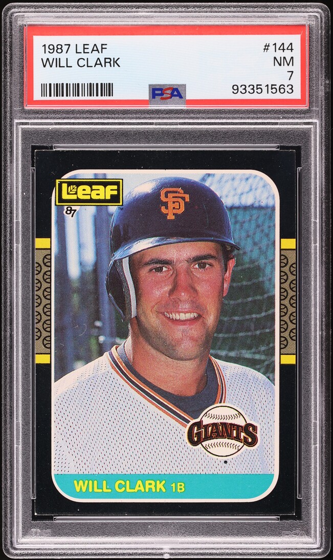 1987 Leaf Will Clark ROOKIE #144 PSA 7 NRMT