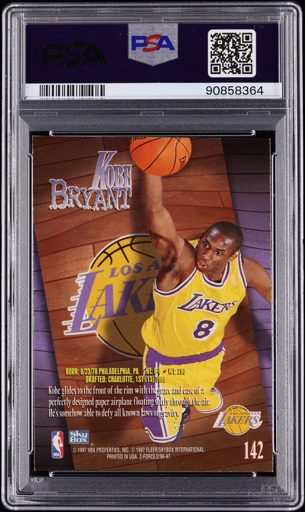 1996 Skybox Z-Force Kobe Bryant ROOKIE #142 PSA AUTH